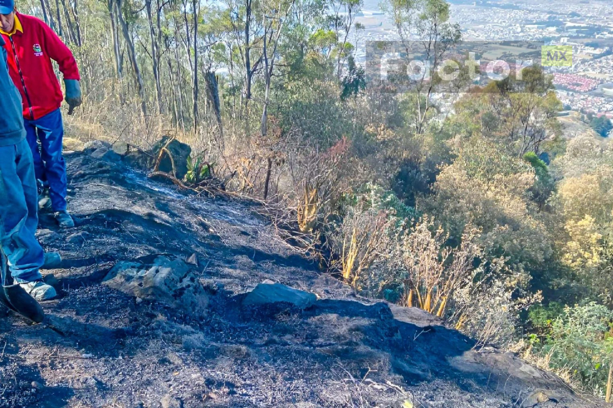 Liquidan incendio forestal en La Teresona, en Toluca