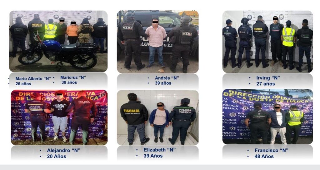 Suman 15 detenidos en Toluca tras operativo Capital Segura